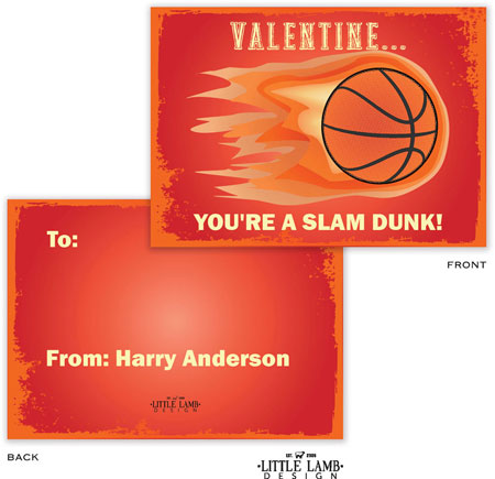 Valentine's Day Exchange Cards by Little Lamb Designs (Slam Dunk Basketball) Valentine's Day Exchange Cards by Little Lamb Designs (Slam Dunk Basketball)
